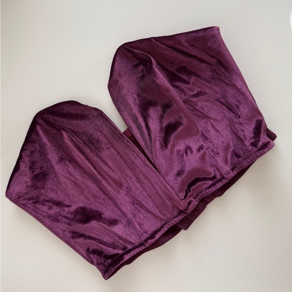 Victoria's Secret Other - Victoria’s Secret Velvet Purple Bustier Strapless Plunge Bra Crop Top Women M